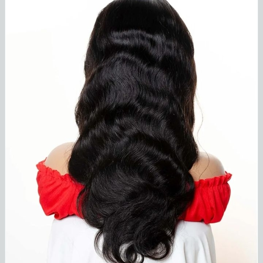 Black Human Hair Blend Wig (22") (Pls Read) - Picture 8 of 8